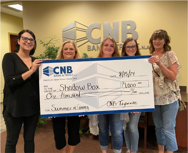 CNB presents check to Shadow Box